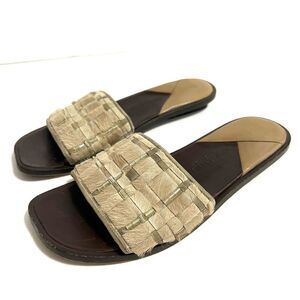 BOTTEGA VENETA CALF HAIR MONTE CARLO SLIDE SANDALS SIZE 5.5